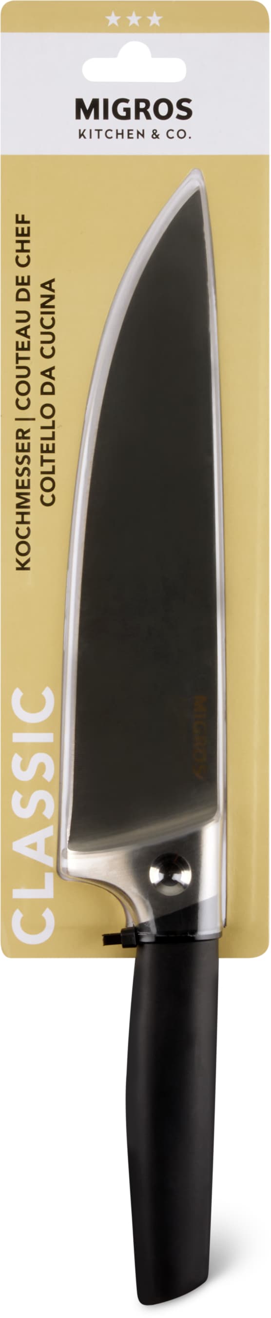 Coltello da cucina nero, acciaio inox, 20 cm